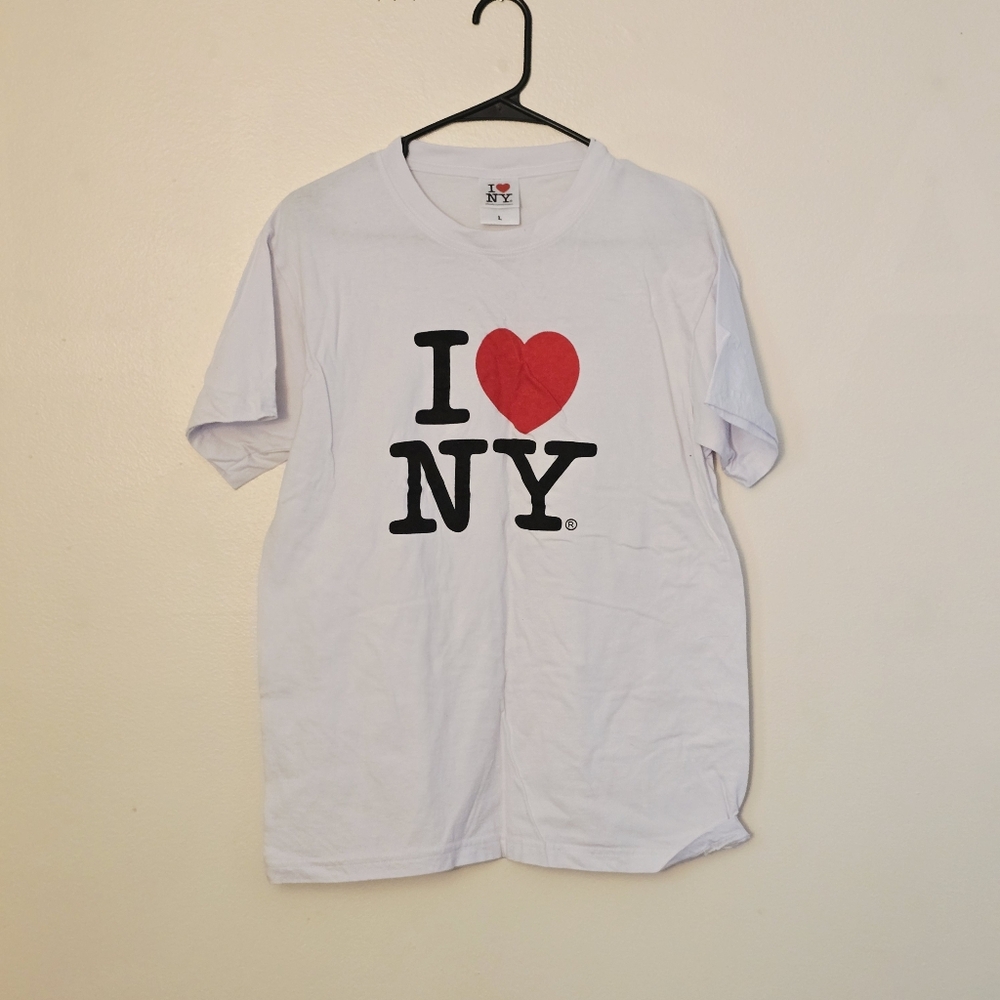 I Love NY Women's Large White T-Shirt